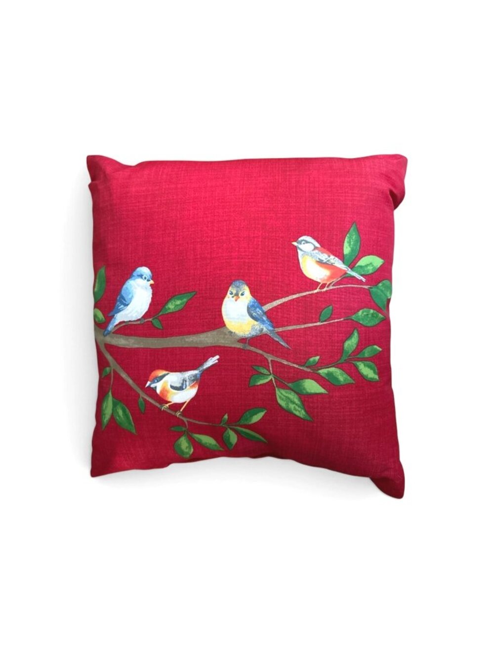 Jordan Manufacturing Decorative Throw Pillow W/Colorful Birds On Branch Design